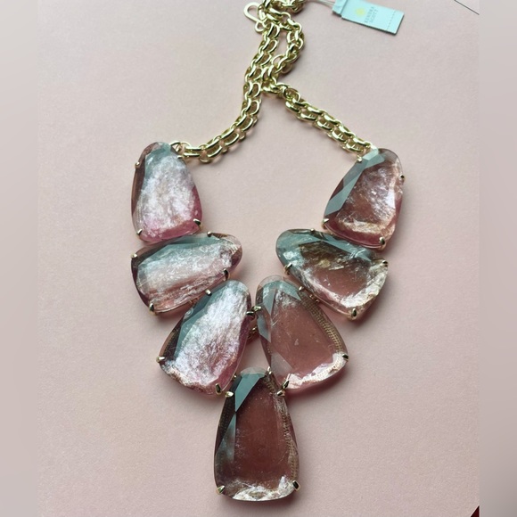 NWT Kendra Scott Harlow Necklace in Sable Mica 14k Gold Plated - Picture 4 of 9